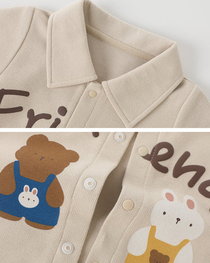 Friends Cartoon Bear Rabbit Baby Jumpsuits