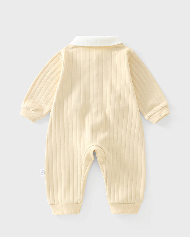 Duck Decor Striped Cotton Baby Jumpsuits