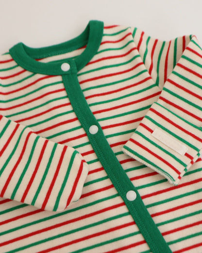 Christmas Striped Baby Jumpsuits with Hat