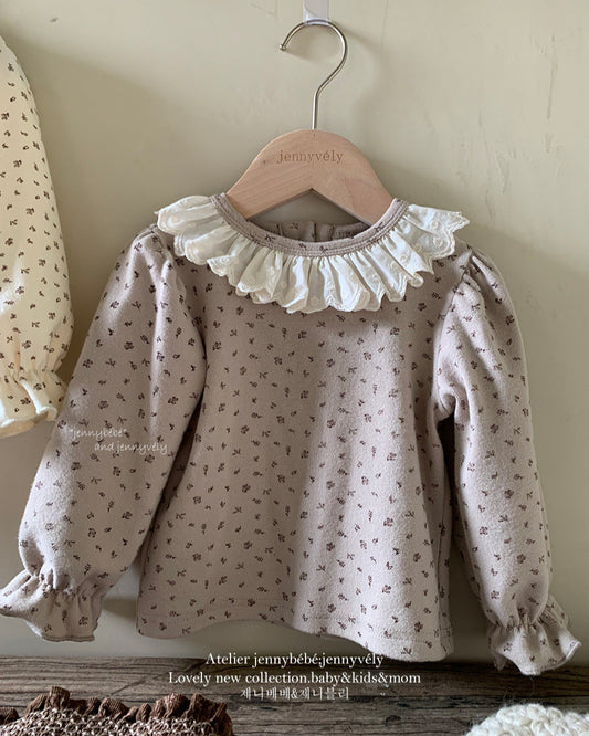Floral Lace Collar Baby Long Sleeve Top/Romper