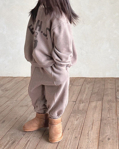 1962 Letter Fleece Warm Baby Hoodie Pants 2pcs Set