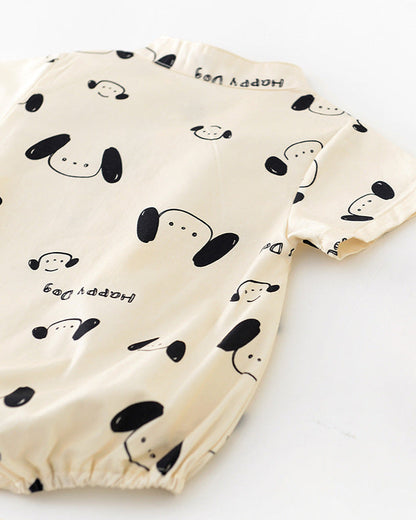Dog Pattern Baby Short Sleeve Shirt Romper