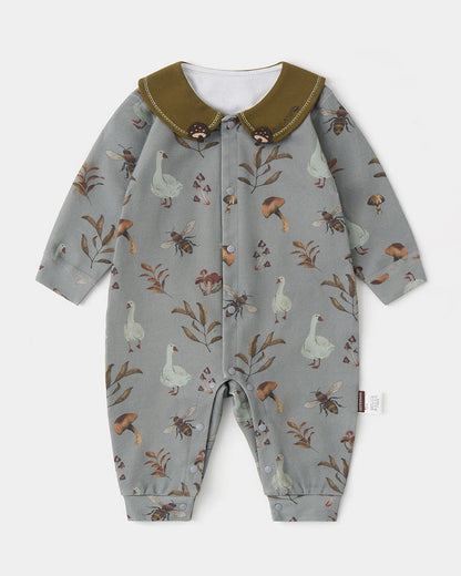 Animal Pattern Square Collar Baby Jumpsuits