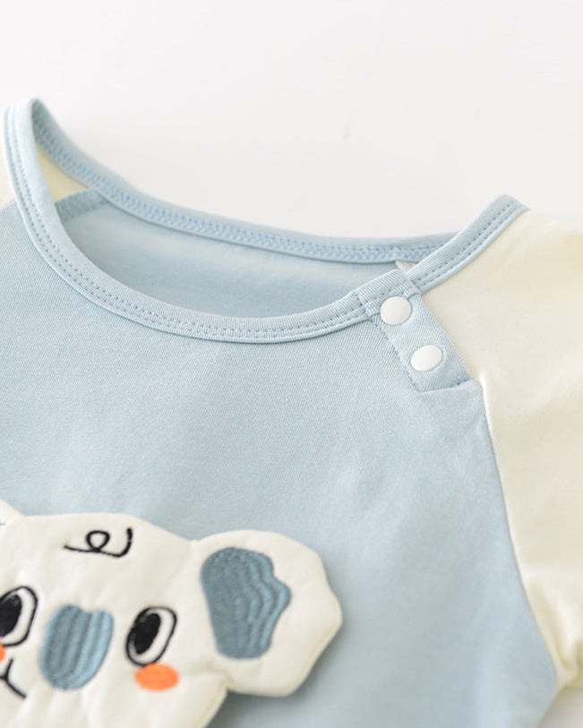 Koala Pattern Raglan Short Sleeve Baby Romper
