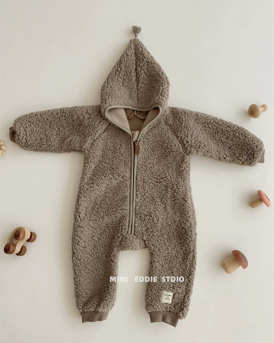 Polar Fleece Solid Color Baby Jacket/Jumpsuits