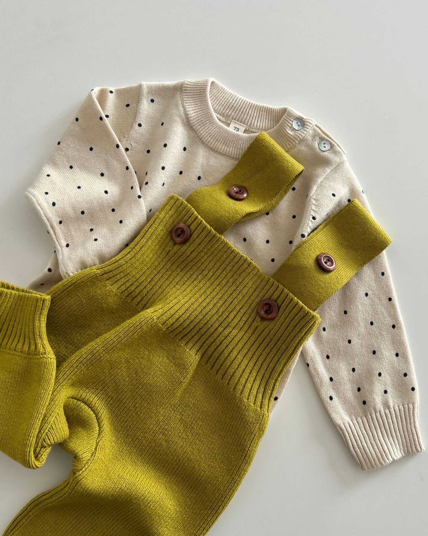 Casual Dot Striped Pattern Knitted Baby Sweater
