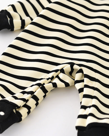 Casual Striped Pocket Design Long Sleeve Baby Jumpsuits