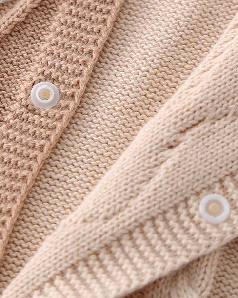 Star Color Block Knitted Baby Jumpsuits