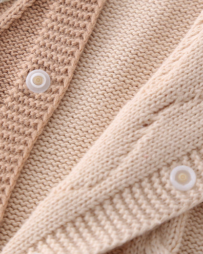 Star Color Block Knitted Baby Jumpsuits