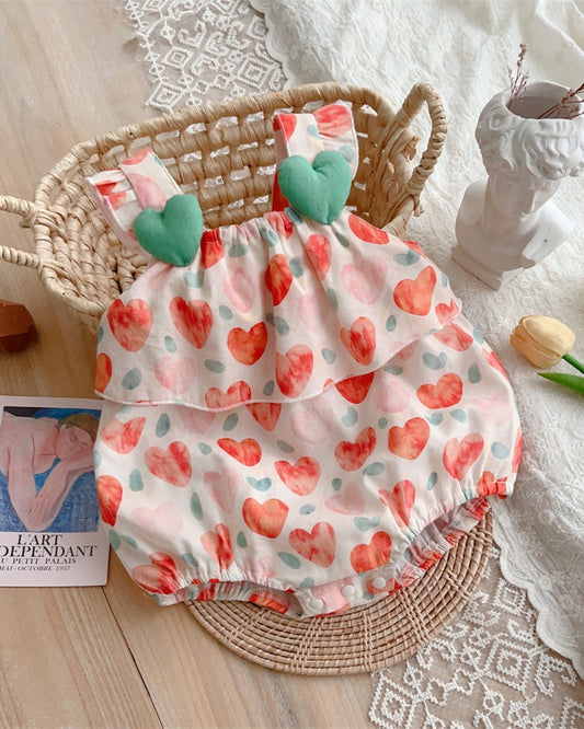 Heart Decor Breathable Baby Romper