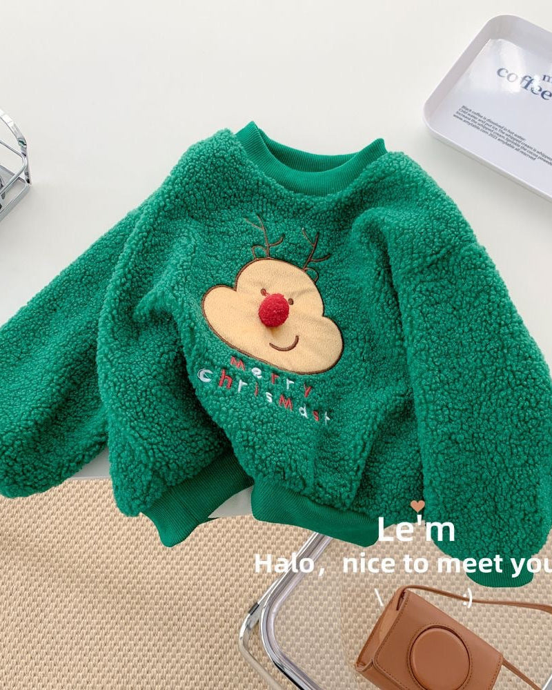 Christmas Pattern Fleece Baby Hoodie