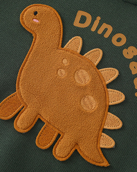 Warm Fleece Dinosaur Pattern Baby Hoodie