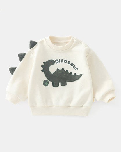 Warm Fleece Dinosaur Pattern Baby Hoodie