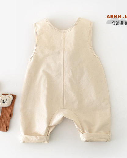 Puppy Decor Letter Sleeveless Baby Jumpsuits
