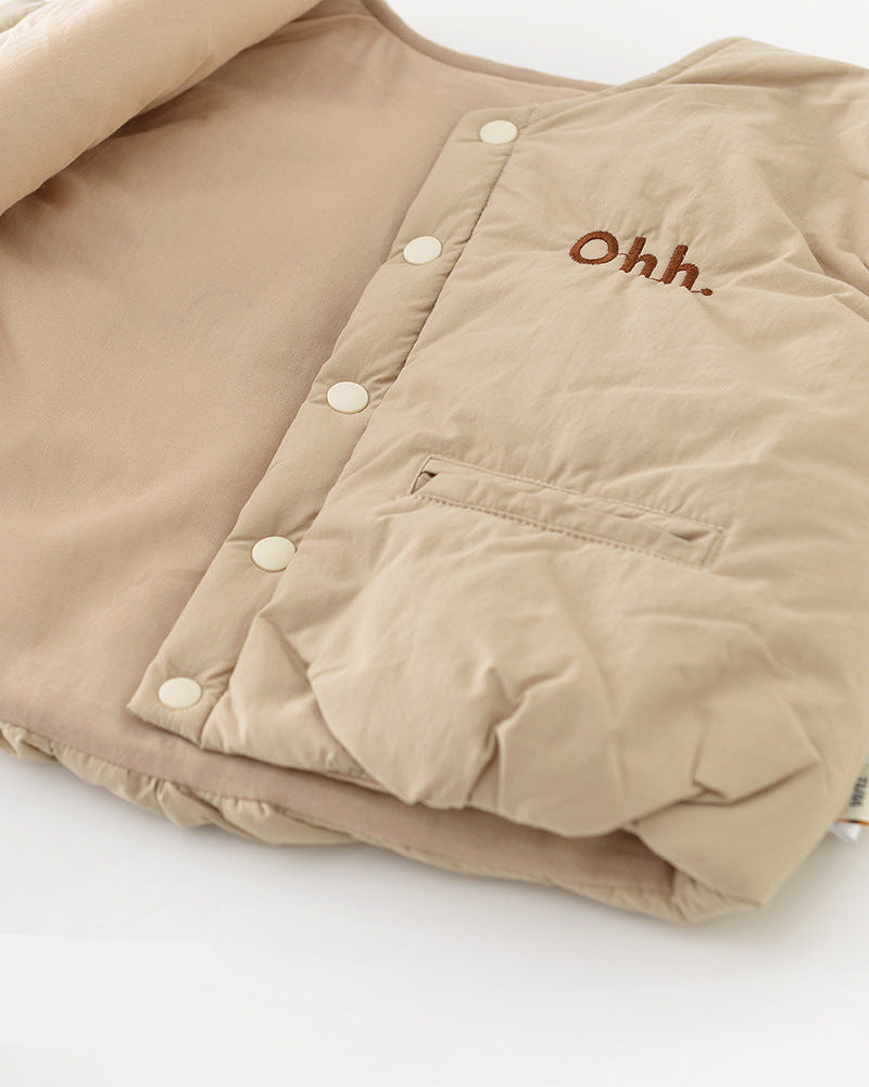 Pocket Design Sleeveless Baby Puffer Vest