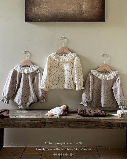 Floral Lace Collar Baby Long Sleeve Top/Romper
