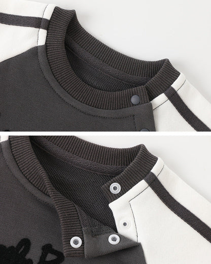 Sweet Puppy Color Block Baby Jumpsuits