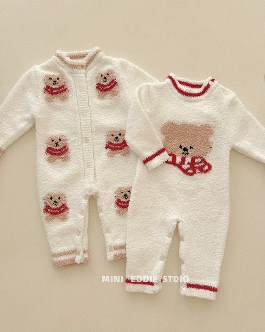 Bear Head Fleece Warm Soft Baby Pajama