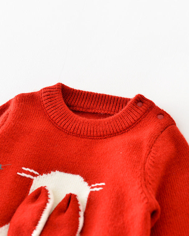 Rabbit Ear Shaped Knitted Baby Jumpsuits