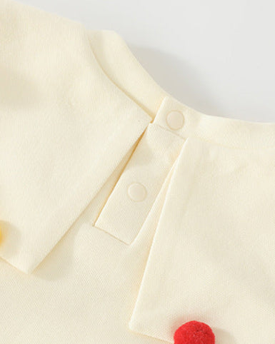 Circus Pattern Dot Collar Long Sleeve Baby Jumpsuits