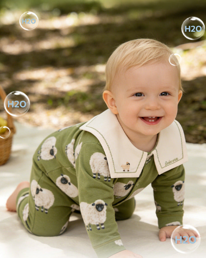 Animal Pattern Square Collar Baby Jumpsuits