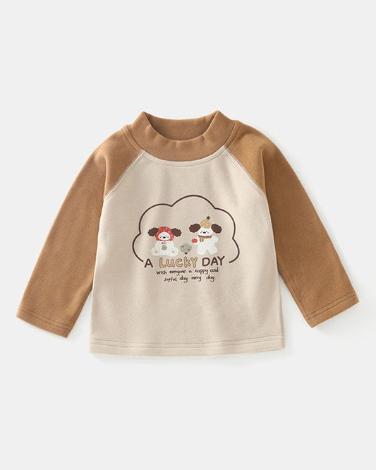 Color Block Puppy Baby Long Sleeve Top