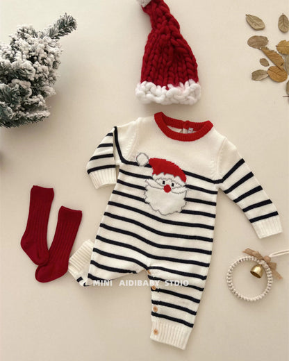 Santa Knitted Baby Sweater Jumpsuits Romper