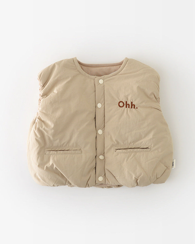 Pocket Design Sleeveless Baby Puffer Vest
