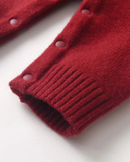 Christmas Tree Pattern Knitted Baby Jumpsuits