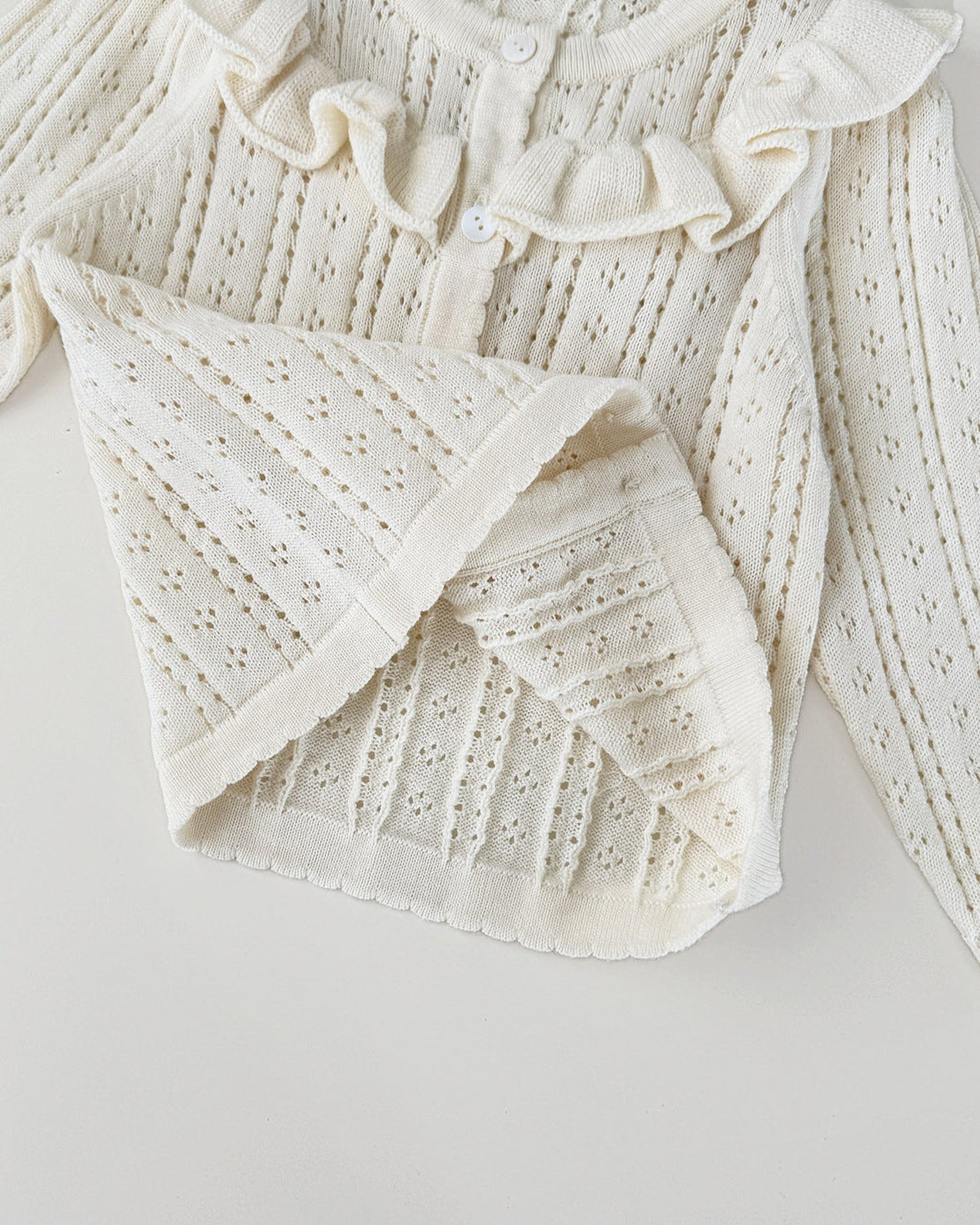 Sweet Hollowed-out Baby Girl Sweater Cardigan