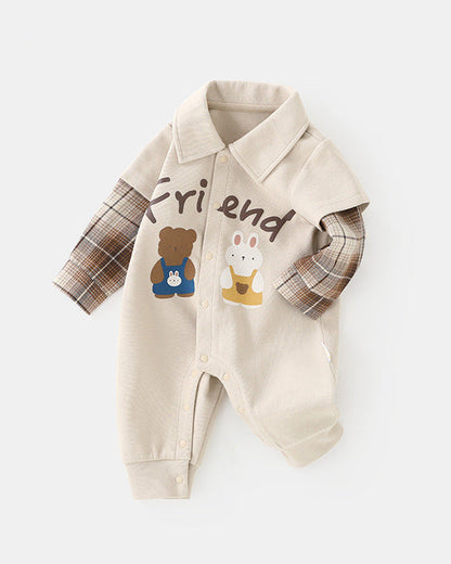 Friends Cartoon Bear Rabbit Baby Jumpsuits