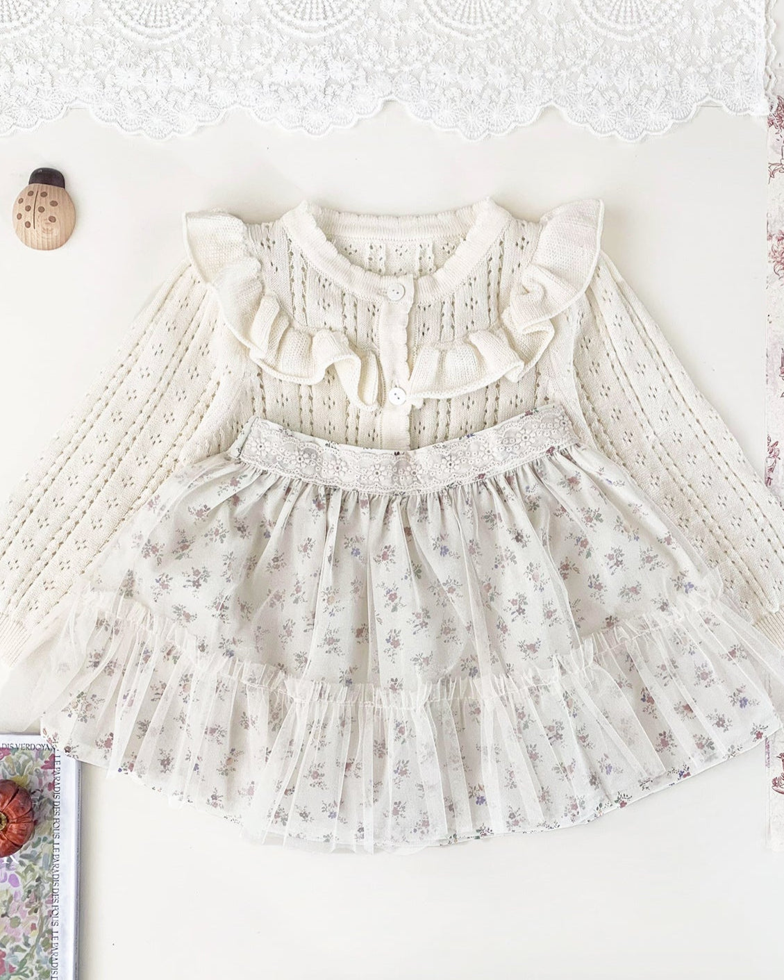 Sweet Hollowed-out Baby Girl Sweater Cardigan