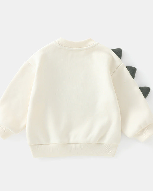 Warm Fleece Dinosaur Pattern Baby Hoodie