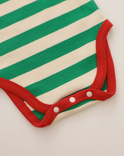 Christmas Striped Baby Bodysuit/Top Pant Set