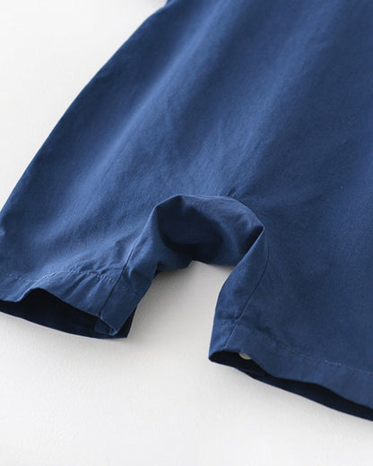 Casual Solid Color Short Sleeve Baby Jumpsuits