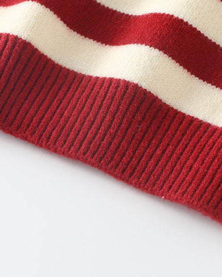 Christmas Decor Striped Knitted Baby Sweater