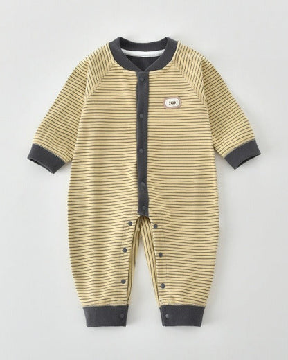 Color Block Casual Striped Baby Jumpsuits
