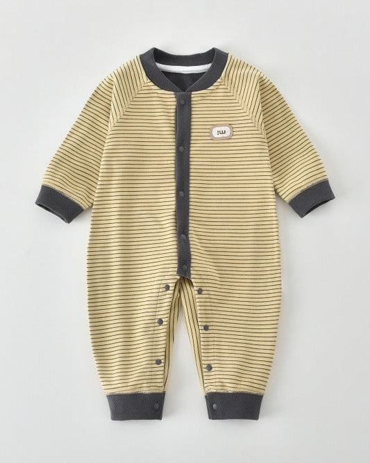 Color Block Casual Striped Baby Jumpsuits