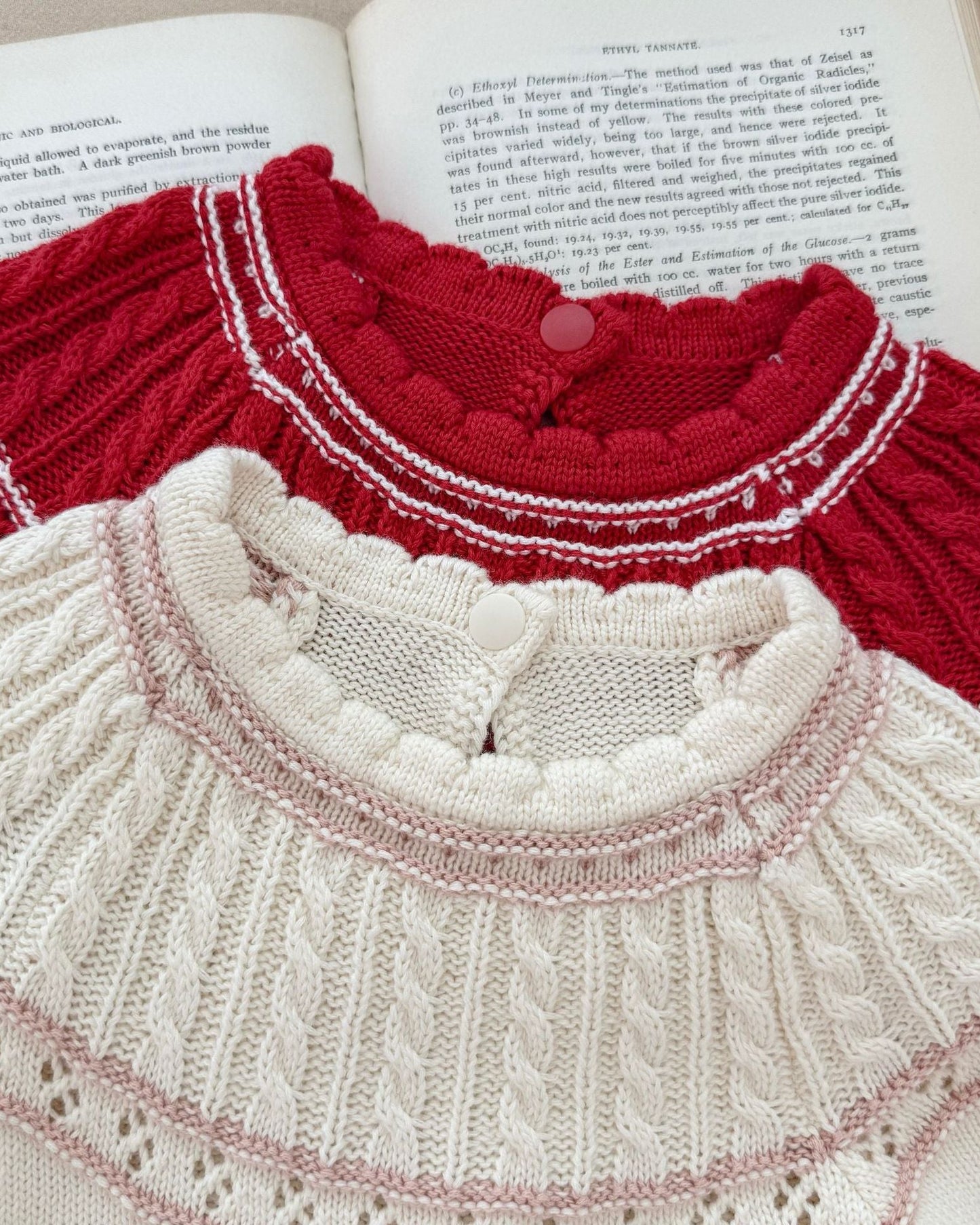 Sweet Hollowed-out Bow Decor Knitted Baby Dress