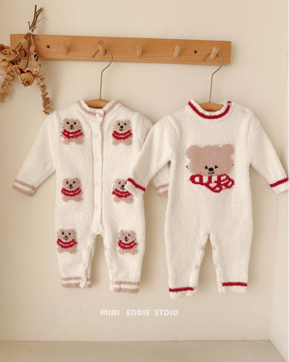Bear Head Fleece Warm Soft Baby Pajama