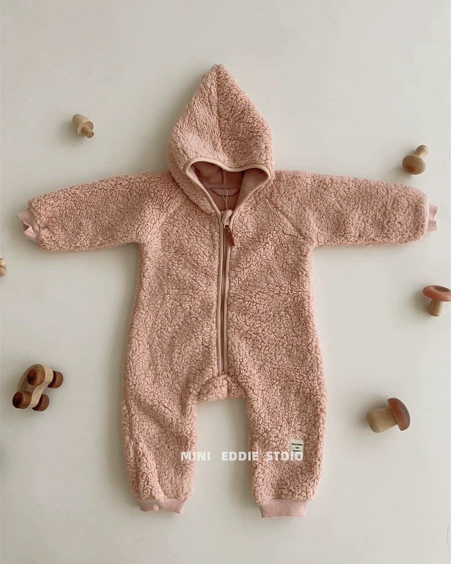 Polar Fleece Solid Color Baby Jacket/Jumpsuits