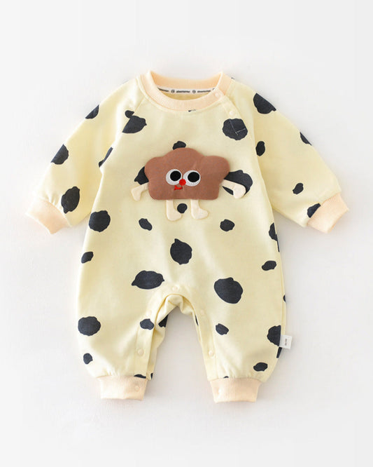 Toy Decor Spot Printed Long Sleeve Baby Jumpsuits