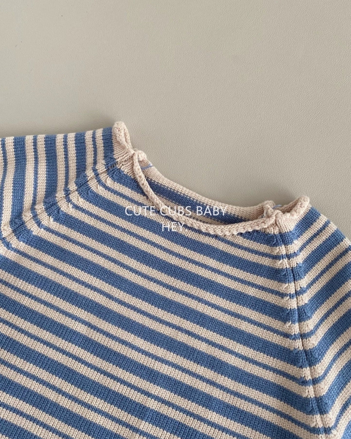 Casual Striped Knitted Baby Romper/4pcs Set