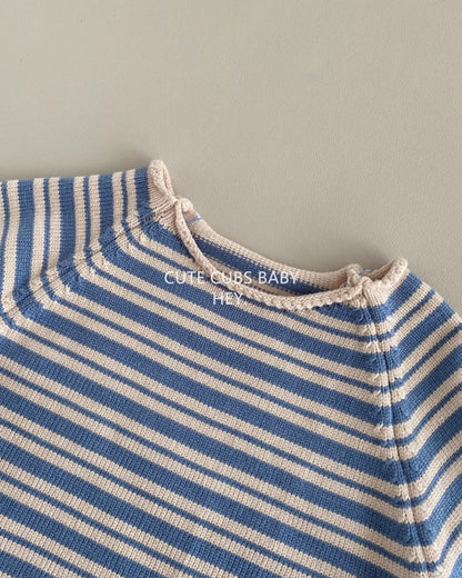 Casual Striped Knitted Baby Romper/4pcs Set