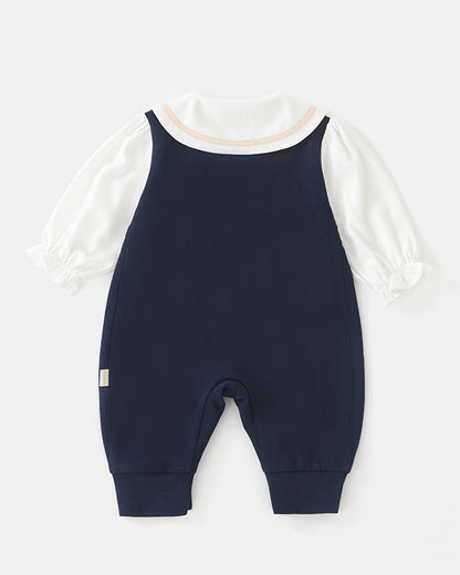 Rabbit Decor Puffy Sleeve Baby Jumpsuits