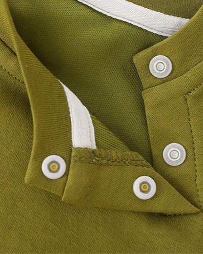 Duck Pattern Solid Color Long Sleeve Baby Jumpsuits