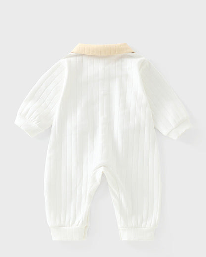 Duck Decor Striped Cotton Baby Jumpsuits