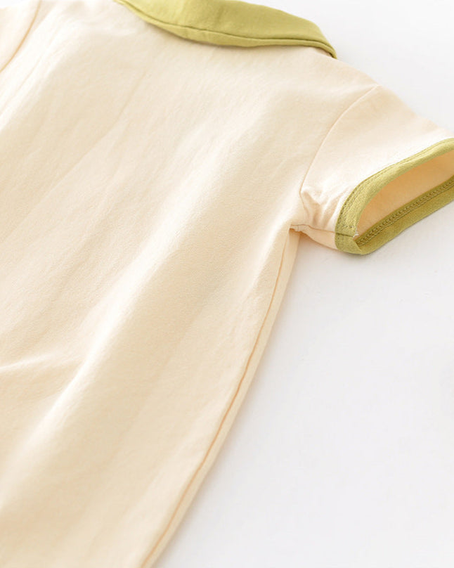 Crocodile Embroidered Short Sleeve Baby Jumpsuits