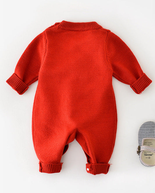 Rabbit Ear Shaped Knitted Baby Jumpsuits