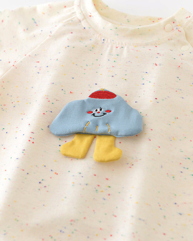 2pcs Colorful Dot Cloud Decor Baby Tee&Pants Set